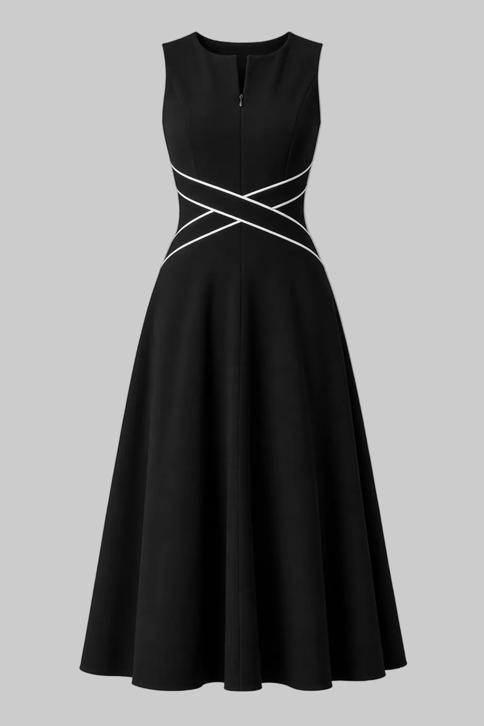 X-Detail Midi Dress