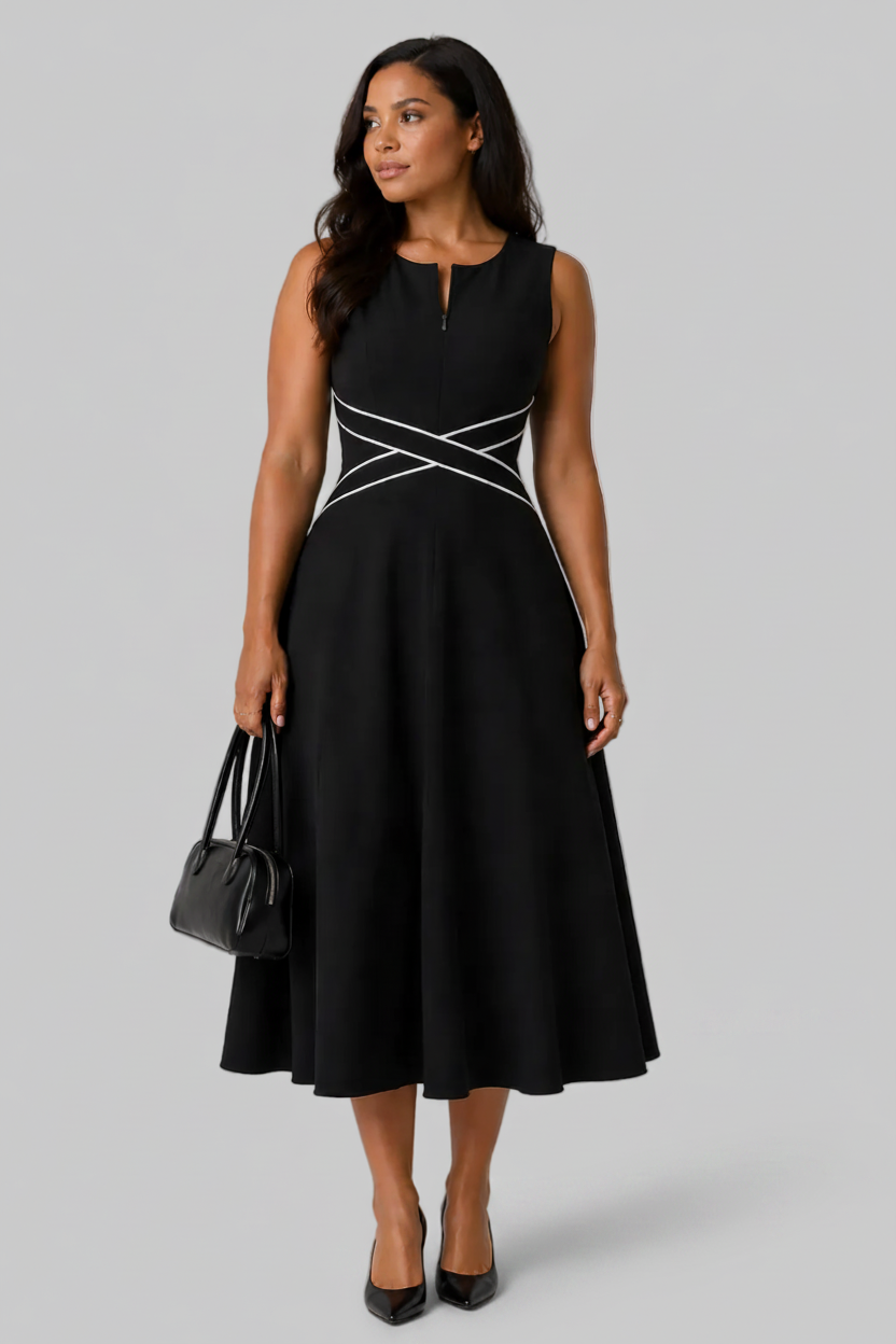 X-Detail Midi Dress