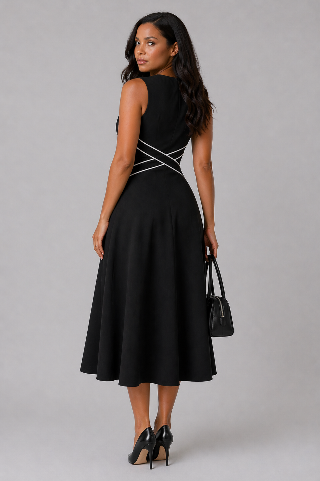 X-Detail Midi Dress