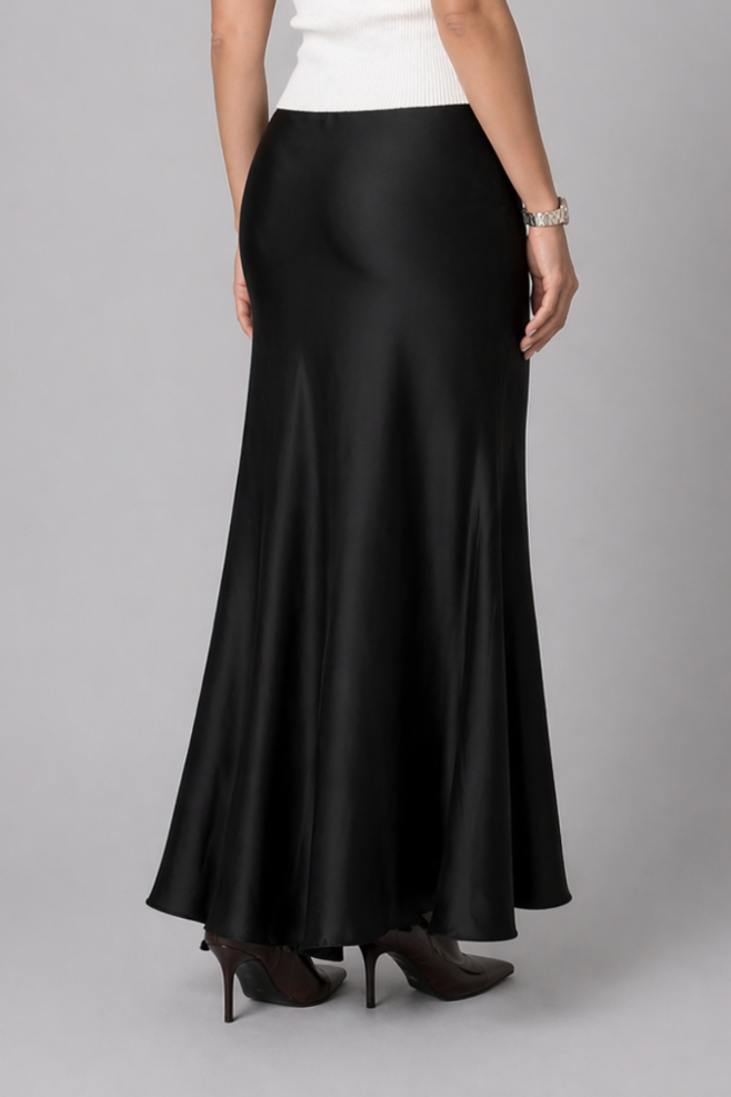 Satin Slip Midi Skirt