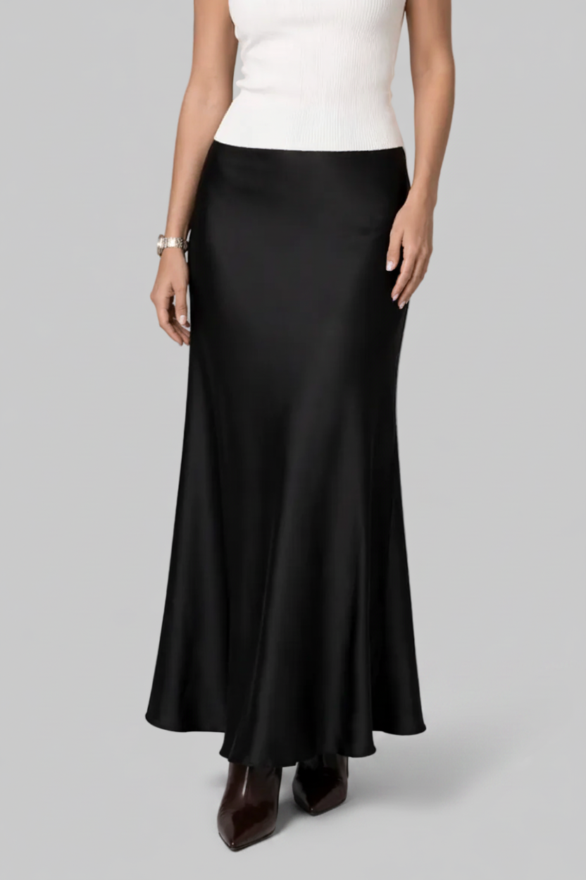 Satin Slip Midi Skirt