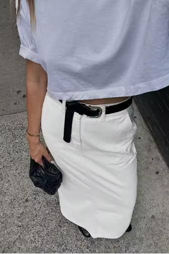 High Waist Slit Skirt