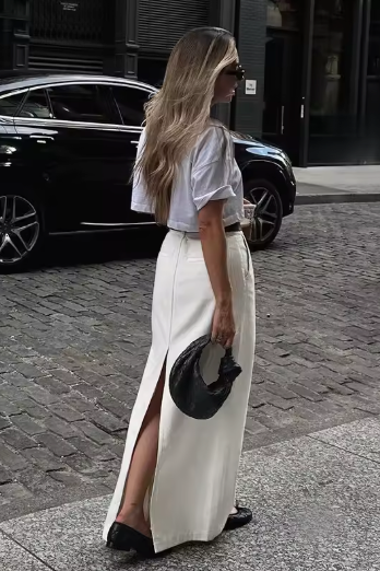 High Waist Slit Skirt